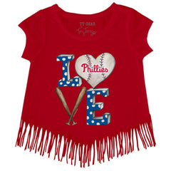 Philadelphia Phillies Tiny Turnip Girls Youth Baseball Love Fringe T-Shirt Near Me