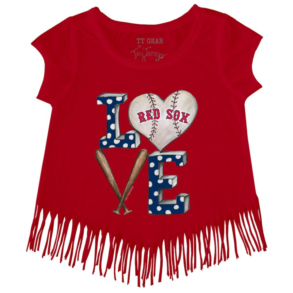 Boston Red Sox Tiny Turnip Girls Youth Baseball Love Fringe T-Shirt Online