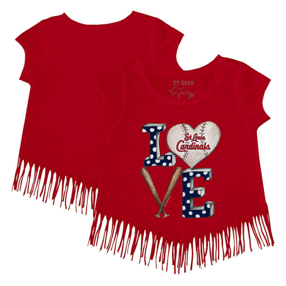 St. Louis Cardinals Tiny Turnip Girls Youth Baseball Love Fringe T-Shirt Online