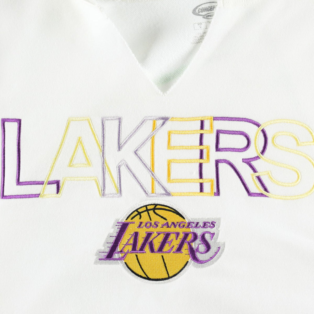 Los Angeles Lakers Concepts Sport Women's Sunray Notch Neck Long Sleeve Top White