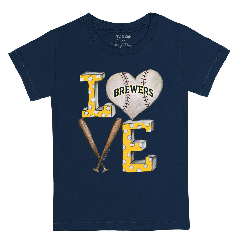 Milwaukee Brewers Tiny Turnip Youth Baseball Love T-Shirt Outlet