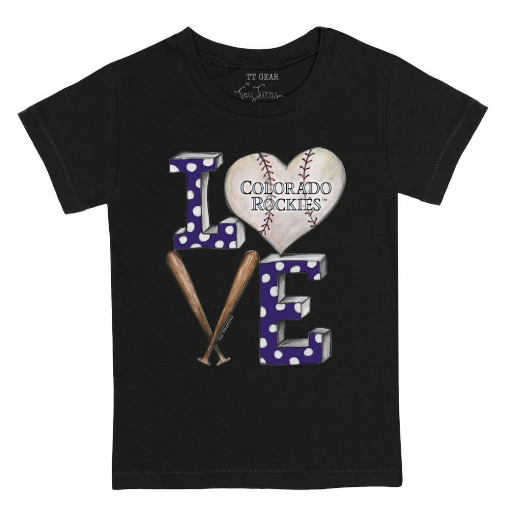Colorado Rockies Tiny Turnip Youth Baseball Love T-Shirt for sale