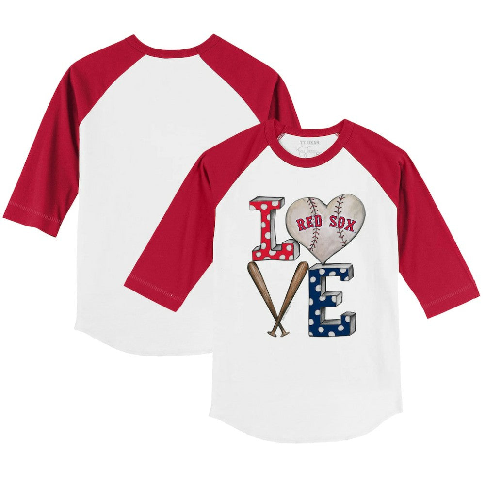 Boston Red Sox Tiny Turnip Youth Baseball Love 3/4-Sleeve Raglan T-Shirt Online