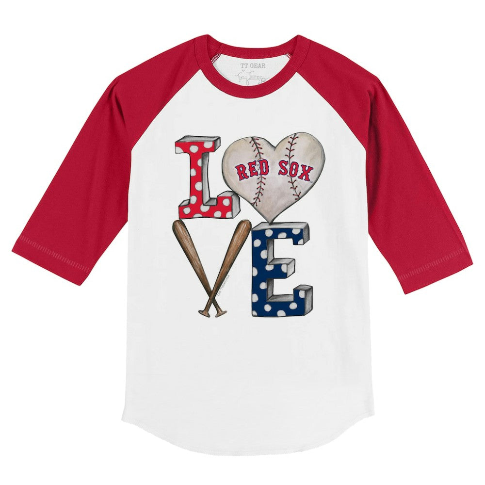 Boston Red Sox Tiny Turnip Youth Baseball Love 3/4-Sleeve Raglan T-Shirt Online