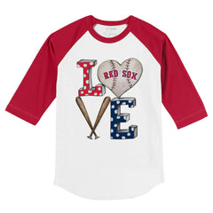 Boston Red Sox Tiny Turnip Youth Baseball Love 3/4-Sleeve Raglan T-Shirt Online