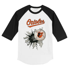 Baltimore Orioles Tiny Turnip Youth Baseball Tear 3/4-Sleeve Raglan T-Shirt Outlet