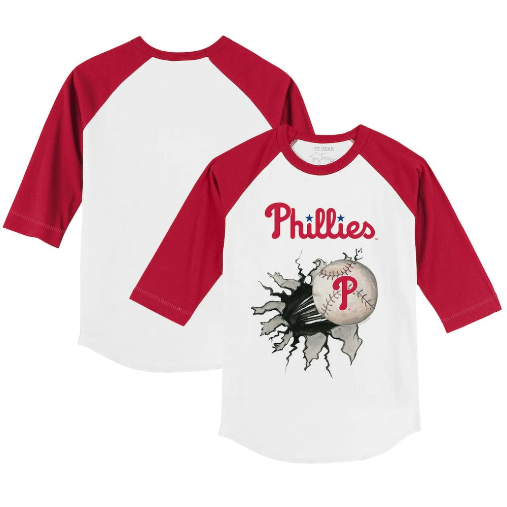 Philadelphia Phillies Tiny Turnip Youth Baseball Tear 3/4-Sleeve Raglan T-Shirt Near Me