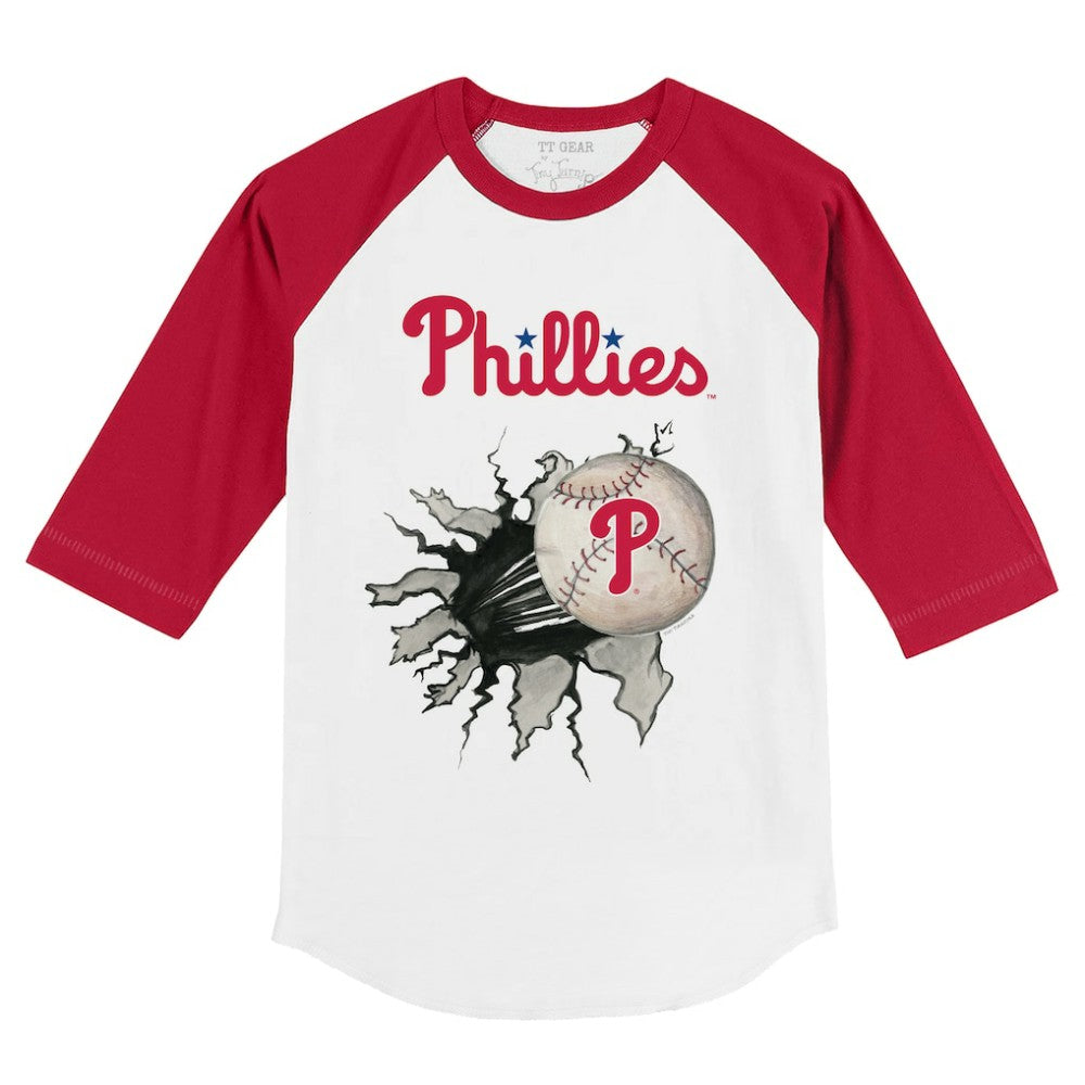 Philadelphia Phillies Tiny Turnip Youth Baseball Tear 3/4-Sleeve Raglan T-Shirt Near Me