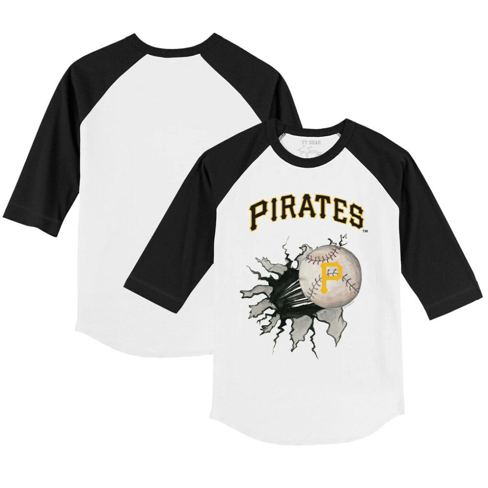 Pittsburgh Pirates Tiny Turnip Youth Baseball Tear 3/4-Sleeve Raglan T-Shirt Online