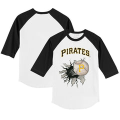 Pittsburgh Pirates Tiny Turnip Youth Baseball Tear 3/4-Sleeve Raglan T-Shirt Online