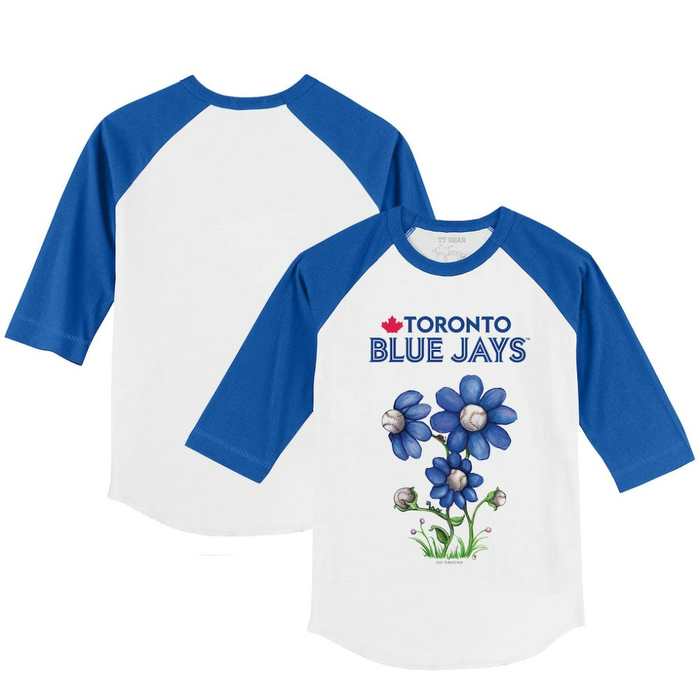 Toronto Blue Jays Tiny Turnip Youth Blooming Baseballs 3/4-Sleeve Raglan T-Shirt for sale