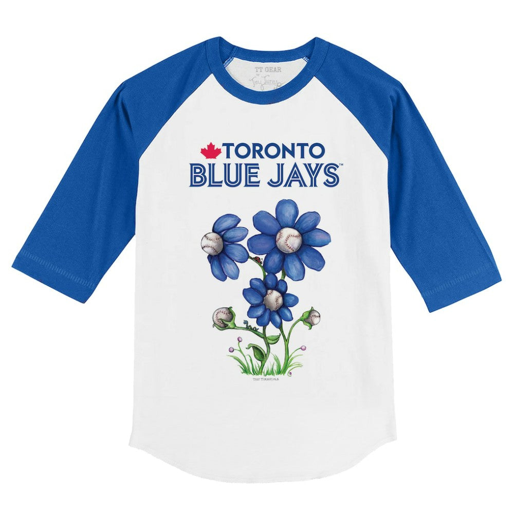 Toronto Blue Jays Tiny Turnip Youth Blooming Baseballs 3/4-Sleeve Raglan T-Shirt for sale