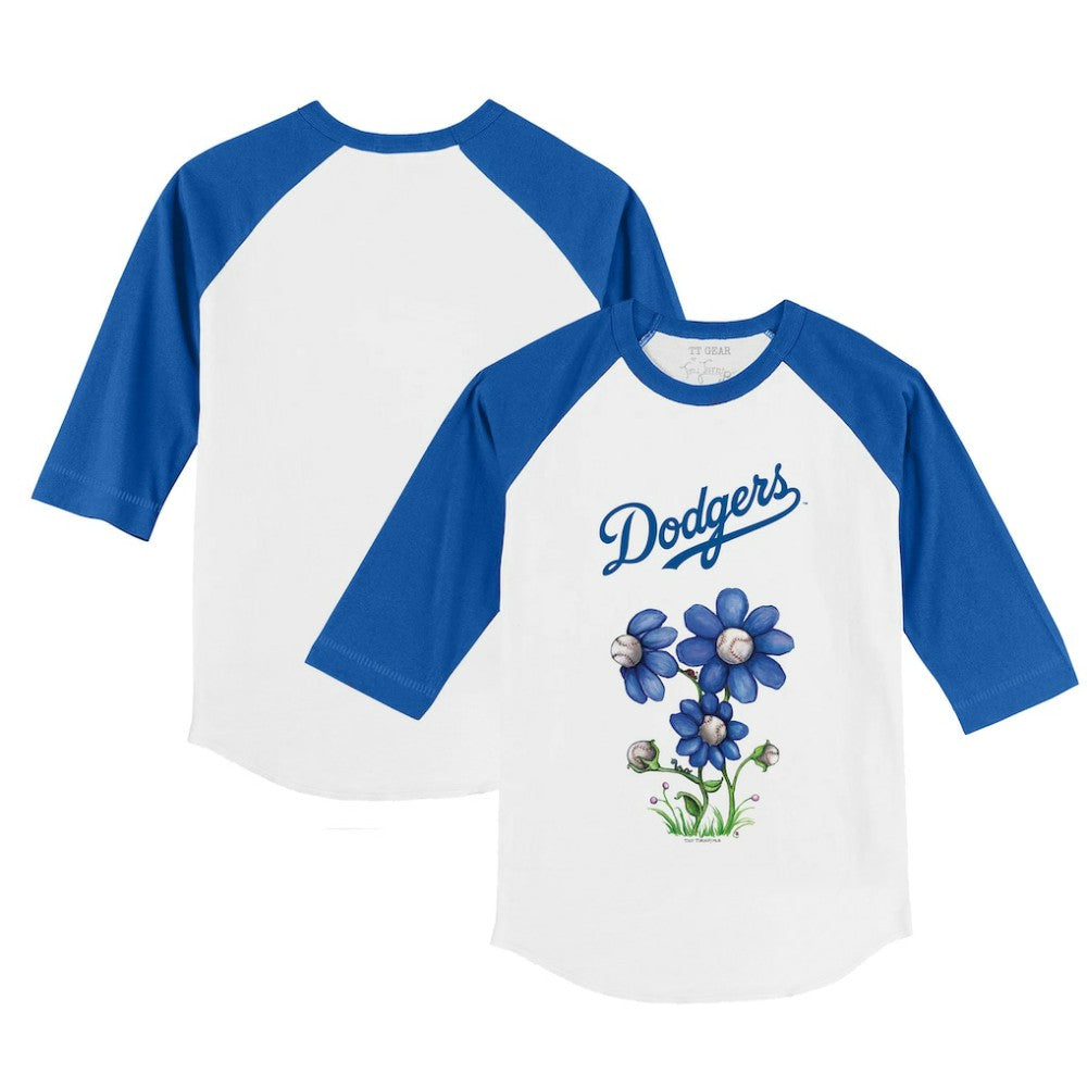 Los Angeles Dodgers Tiny Turnip Youth Blooming Baseballs 3/4-Sleeve Raglan T-Shirt Near Me