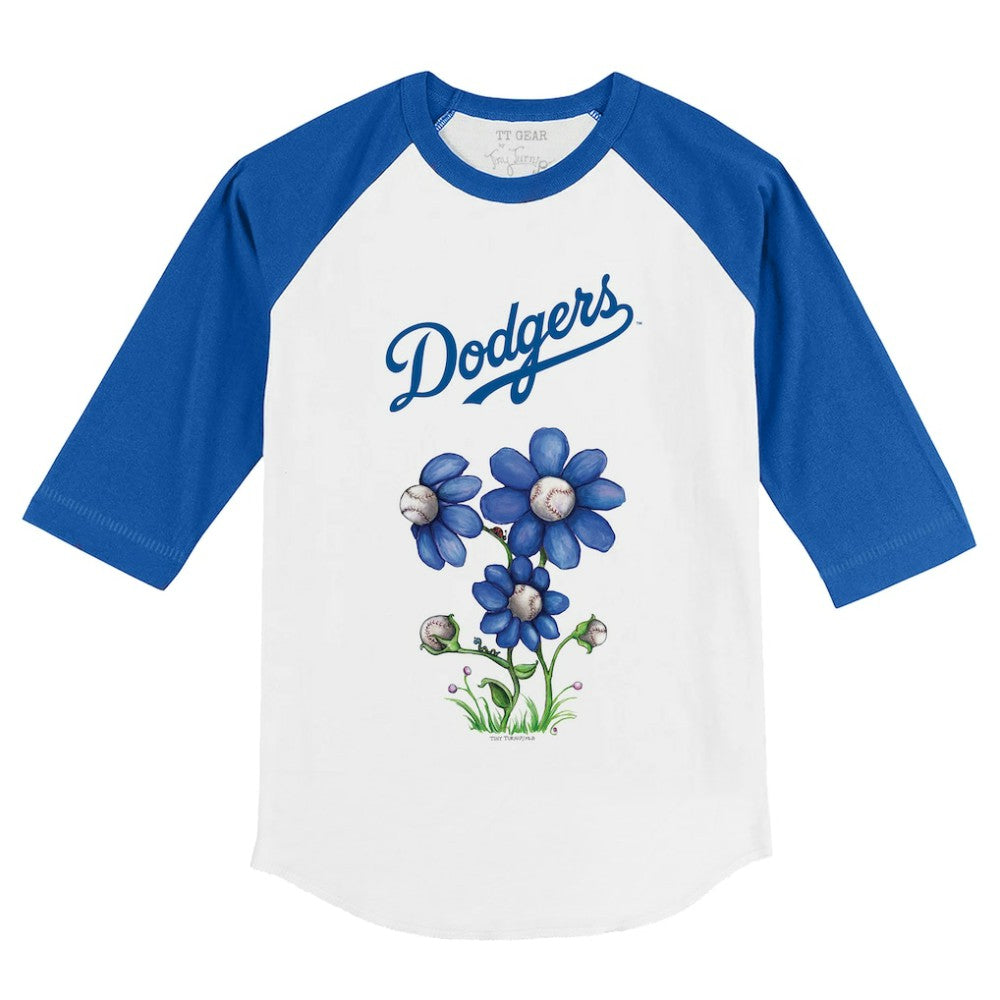 Los Angeles Dodgers Tiny Turnip Youth Blooming Baseballs 3/4-Sleeve Raglan T-Shirt Near Me