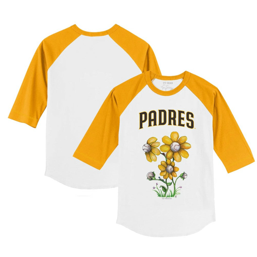 San Diego Padres Tiny Turnip Youth Blooming Baseballs 3/4-Sleeve Raglan T-Shirt Sale