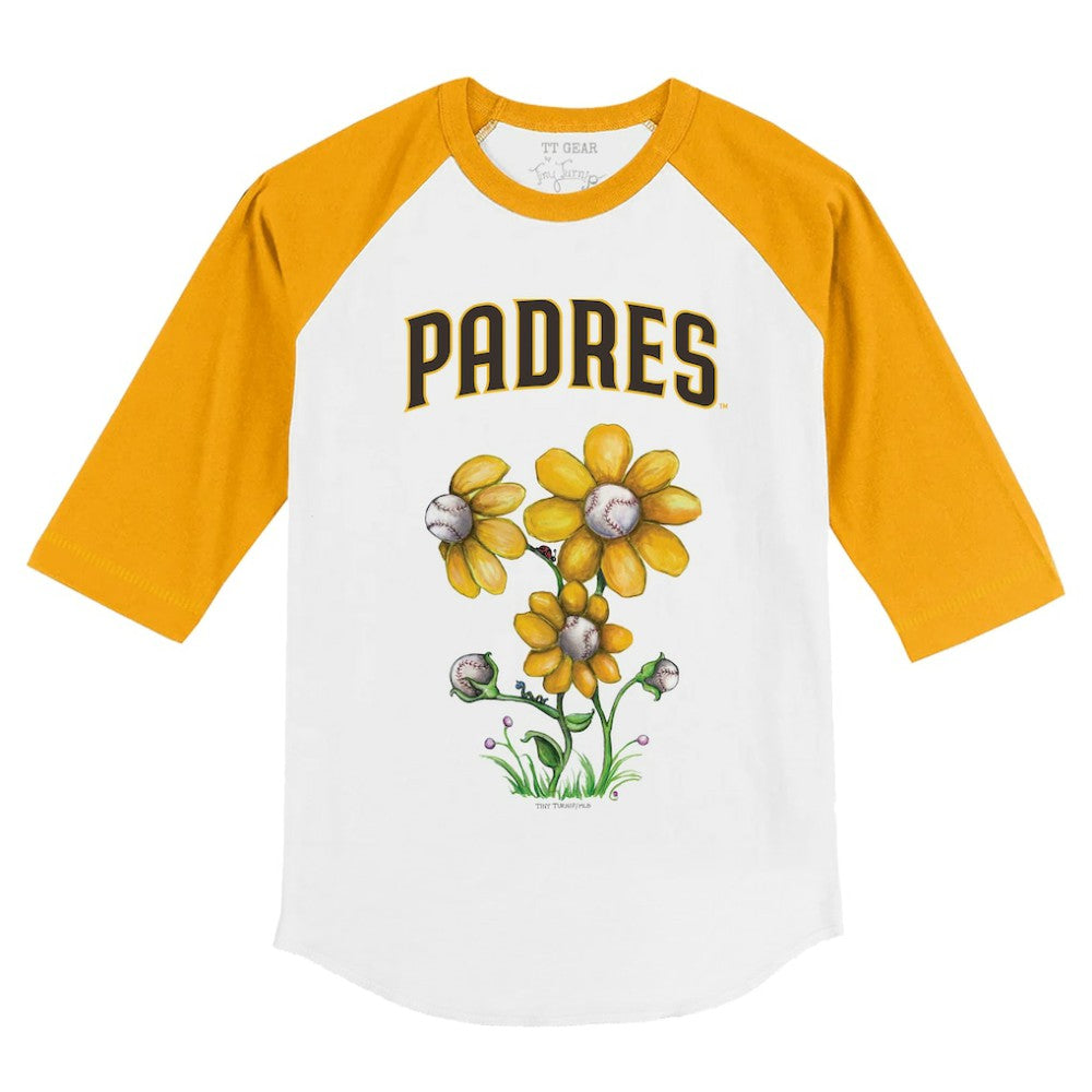 San Diego Padres Tiny Turnip Youth Blooming Baseballs 3/4-Sleeve Raglan T-Shirt Sale