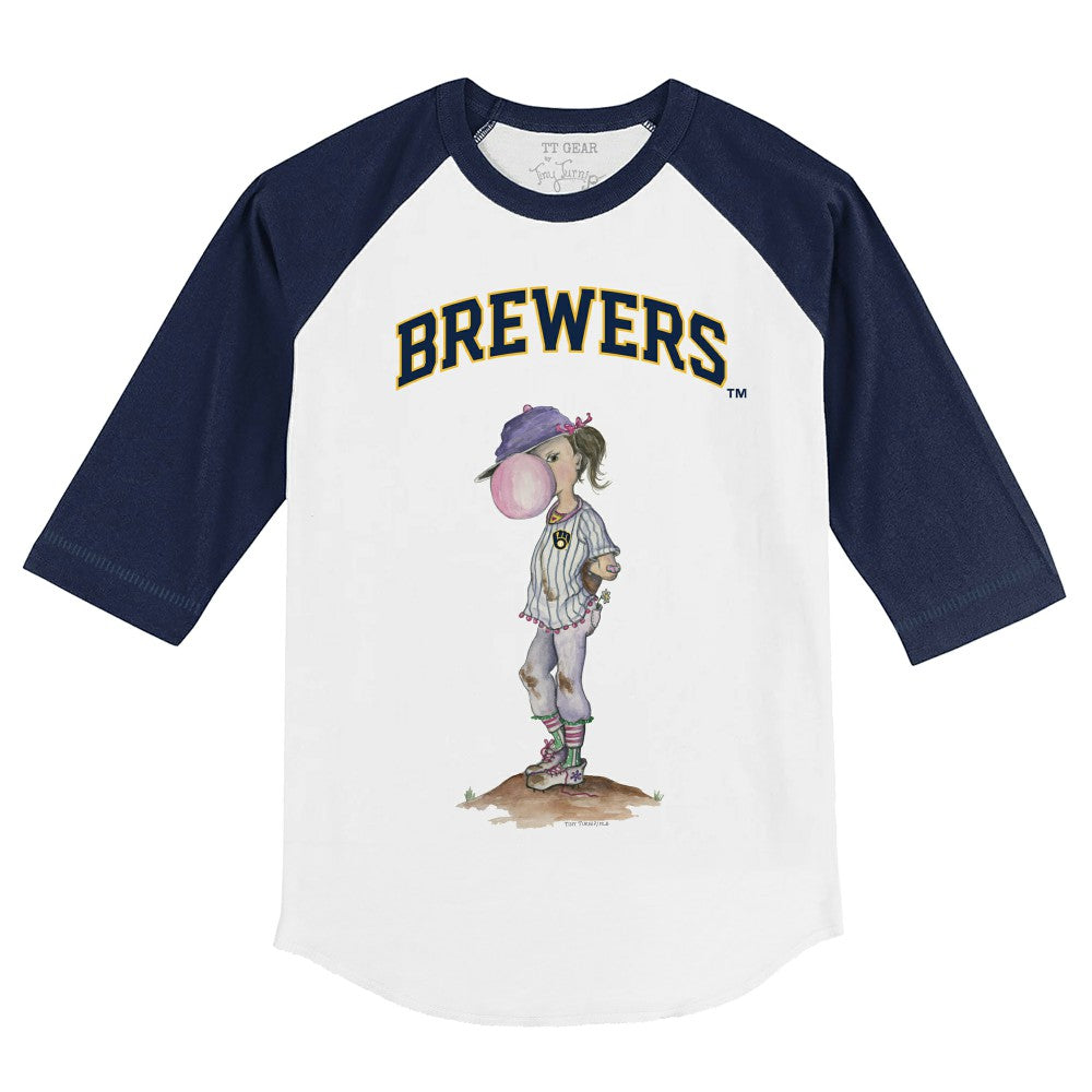 Milwaukee Brewers Tiny Turnip Youth Bubbles 3/4-Sleeve Raglan T-Shirt for sale