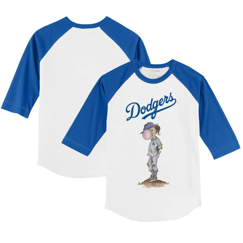 Los Angeles Dodgers Tiny Turnip Youth Bubbles 3/4-Sleeve Raglan T-Shirt for sale