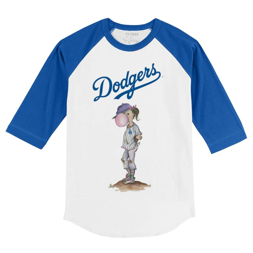 Los Angeles Dodgers Tiny Turnip Youth Bubbles 3/4-Sleeve Raglan T-Shirt for sale