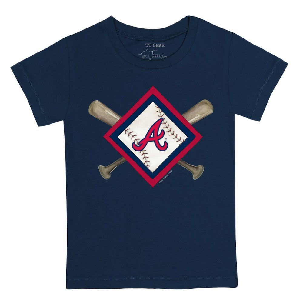 Atlanta Braves Tiny Turnip Youth Diamond Cross Bats T-Shirt Discount