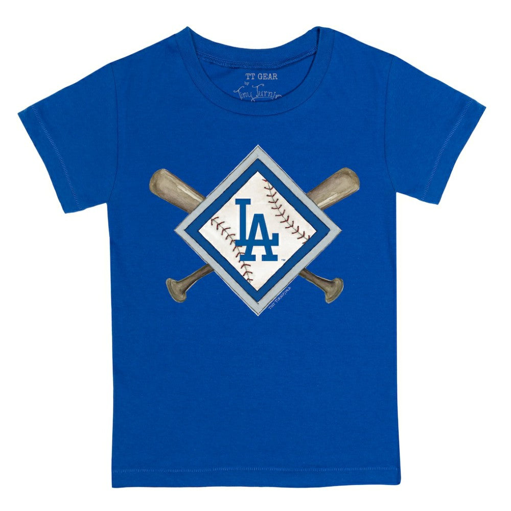 Los Angeles Dodgers Tiny Turnip Youth Diamond Cross Bats T-Shirt for sale
