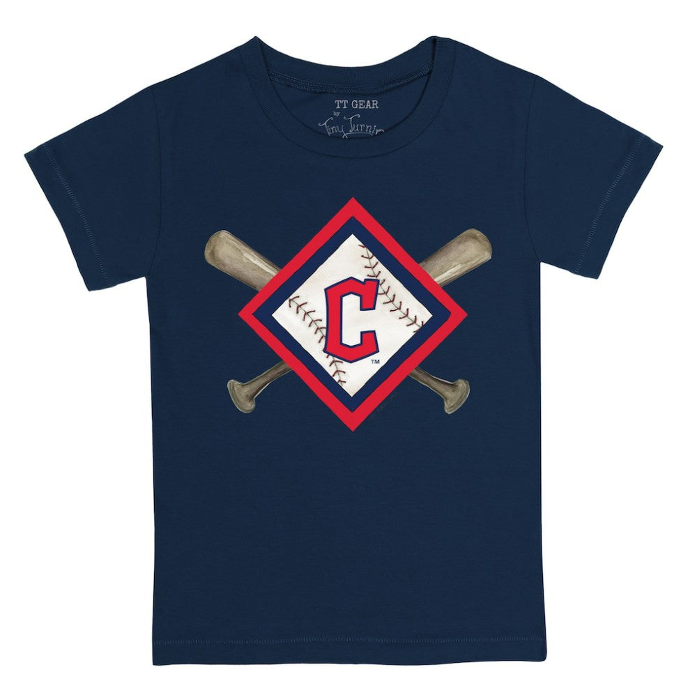 Cleveland Guardians Tiny Turnip Youth Diamond Cross Bats T-Shirt Near Me
