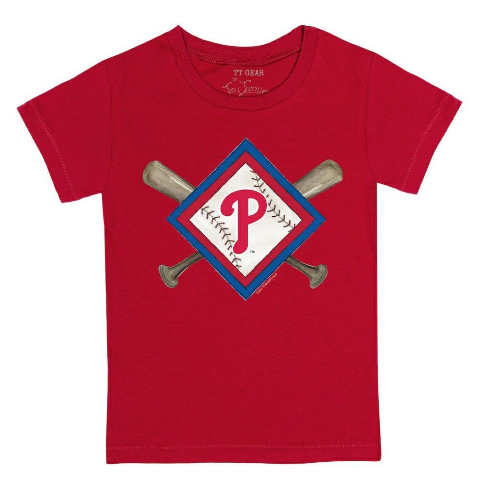 Philadelphia Phillies Tiny Turnip Youth Diamond Cross Bats T-Shirt Discount