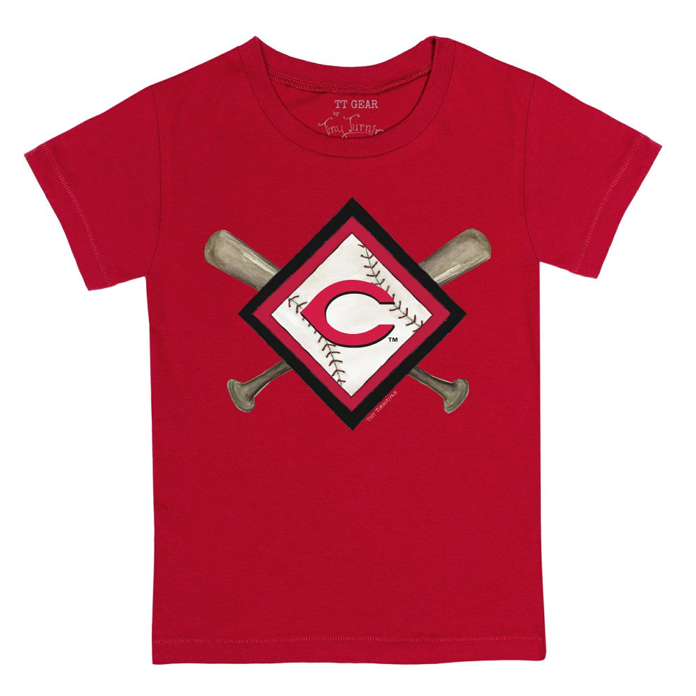 Cincinnati Reds Tiny Turnip Youth Diamond Cross Bats T-Shirt Online
