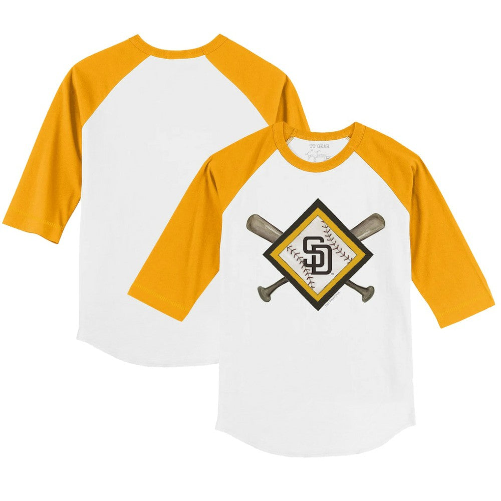 San Diego Padres Tiny Turnip Youth Diamond Cross Bats 3/4-Sleeve Raglan T-Shirt for sale