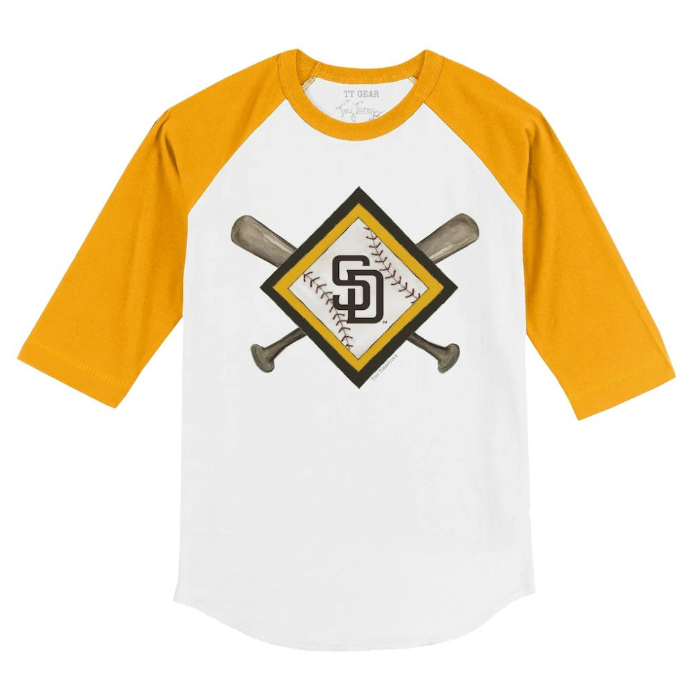 San Diego Padres Tiny Turnip Youth Diamond Cross Bats 3/4-Sleeve Raglan T-Shirt for sale