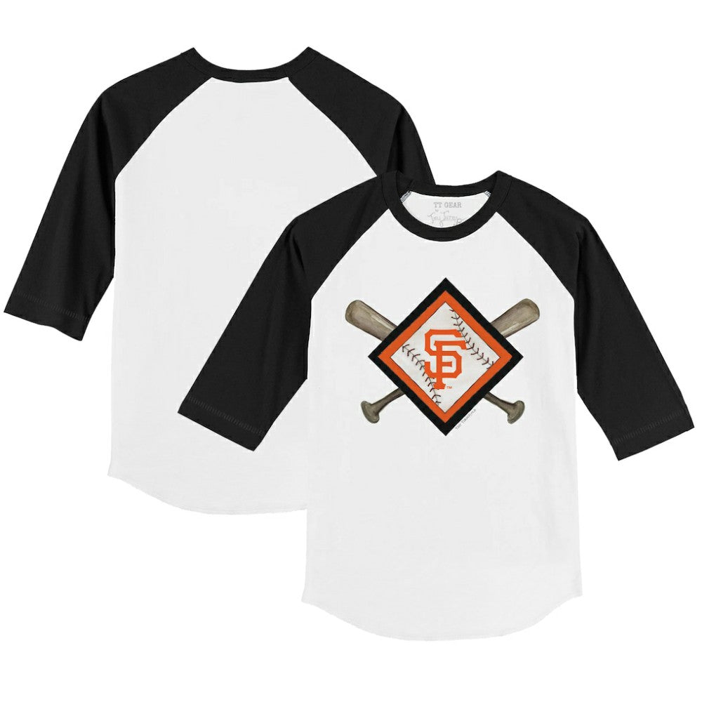 San Francisco Giants Tiny Turnip Youth Diamond Cross Bats 3/4-Sleeve Raglan T-Shirt for sale