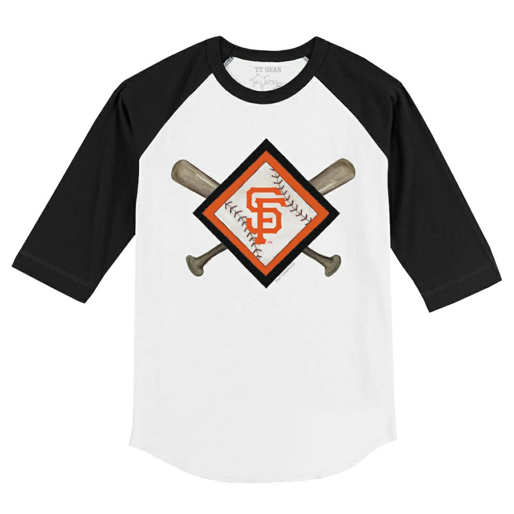 San Francisco Giants Tiny Turnip Youth Diamond Cross Bats 3/4-Sleeve Raglan T-Shirt for sale
