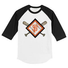 San Francisco Giants Tiny Turnip Youth Diamond Cross Bats 3/4-Sleeve Raglan T-Shirt for sale