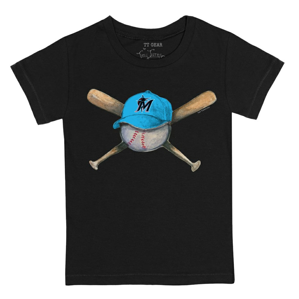 Miami Marlins Tiny Turnip Youth Hat Crossbats T-Shirt for sale
