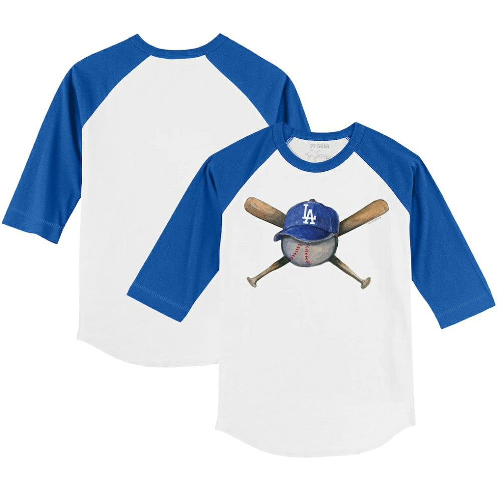 Los Angeles Dodgers Tiny Turnip Youth Hat Crossbats 3/4-Sleeve Raglan T-Shirt for sale