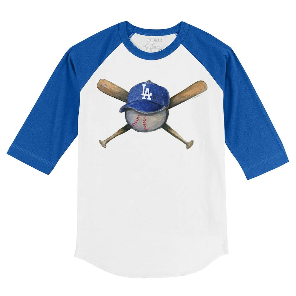 Los Angeles Dodgers Tiny Turnip Youth Hat Crossbats 3/4-Sleeve Raglan T-Shirt for sale