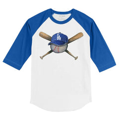 Los Angeles Dodgers Tiny Turnip Youth Hat Crossbats 3/4-Sleeve Raglan T-Shirt for sale