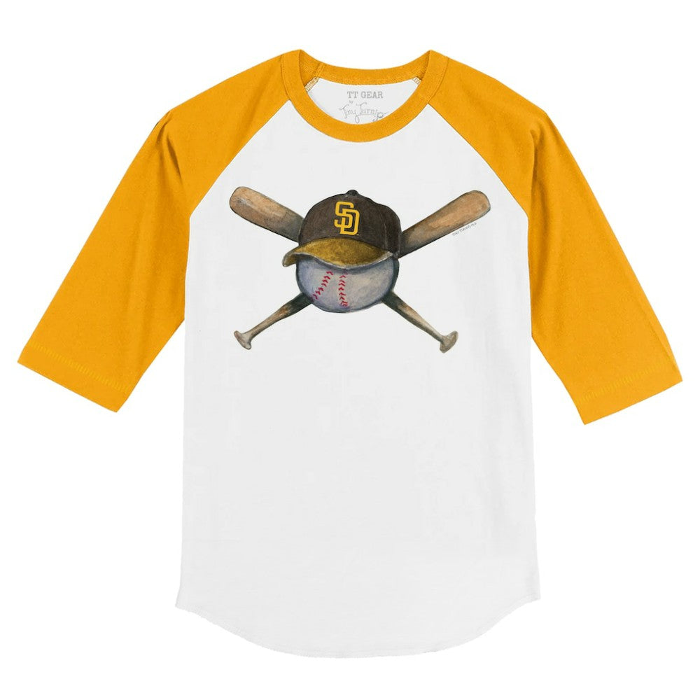 San Diego Padres Tiny Turnip Youth Hat Crossbats 3/4-Sleeve Raglan T-Shirt for sale