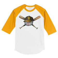 San Diego Padres Tiny Turnip Youth Hat Crossbats 3/4-Sleeve Raglan T-Shirt for sale