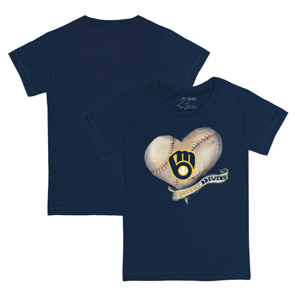 Milwaukee Brewers Tiny Turnip Youth Heart Banner T-Shirt Near Me