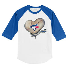 Toronto Blue Jays Tiny Turnip Youth Heart Banner 3/4-Sleeve Raglan T-Shirt Online
