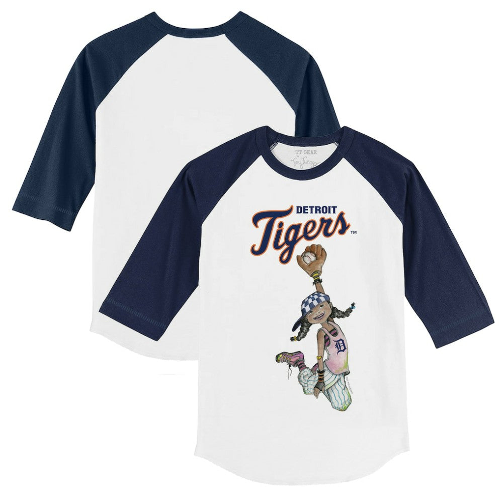 Detroit Tigers Tiny Turnip Youth Jada 3/4-Sleeve Raglan T-Shirt for sale