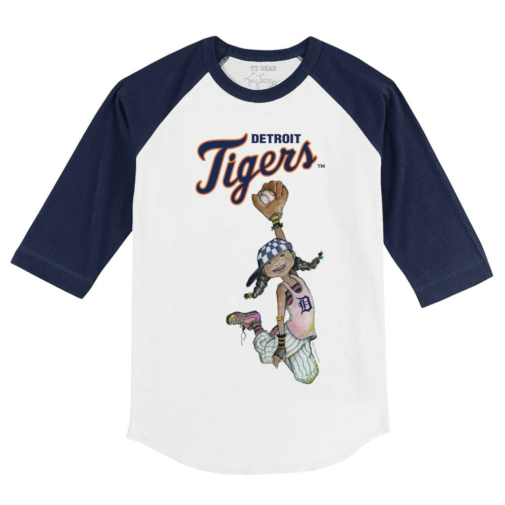 Detroit Tigers Tiny Turnip Youth Jada 3/4-Sleeve Raglan T-Shirt for sale