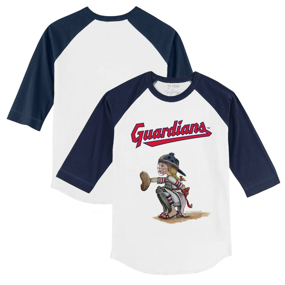 Cleveland Guardians Tiny Turnip Youth Kate 3/4-Sleeve Raglan T-Shirt Online