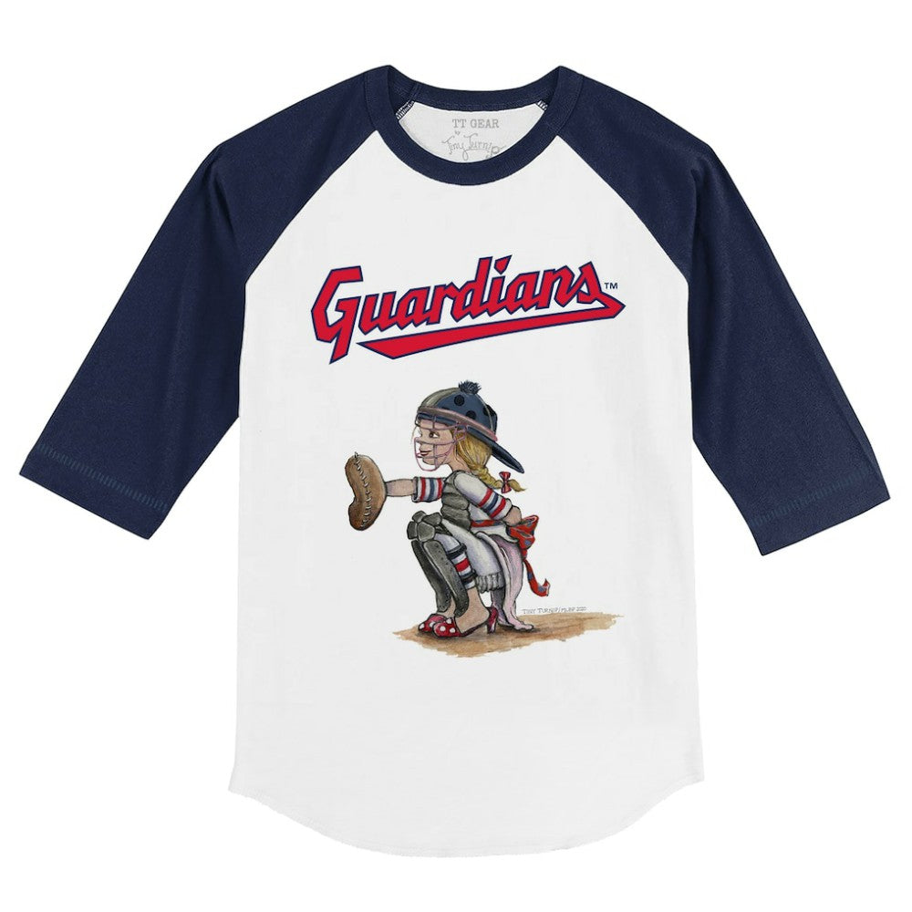 Cleveland Guardians Tiny Turnip Youth Kate 3/4-Sleeve Raglan T-Shirt Online