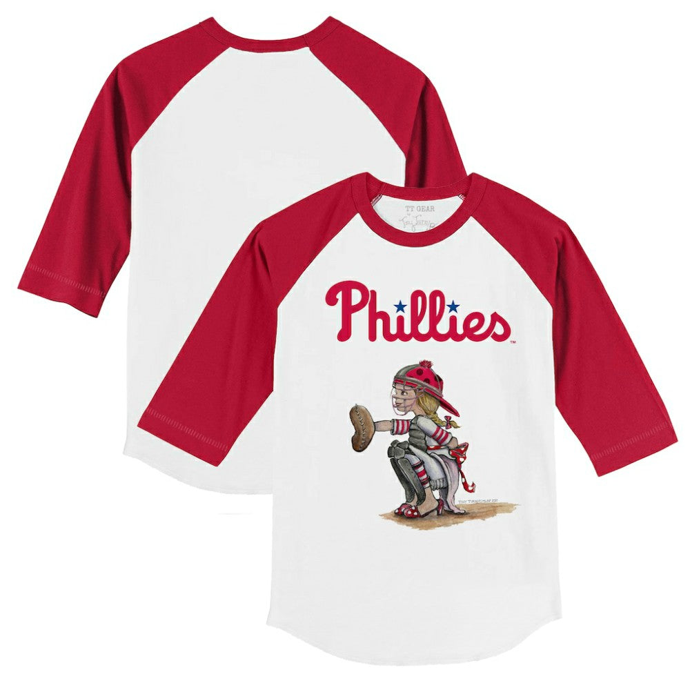 Philadelphia Phillies Tiny Turnip Youth Kate 3/4-Sleeve Raglan T-Shirt Outlet