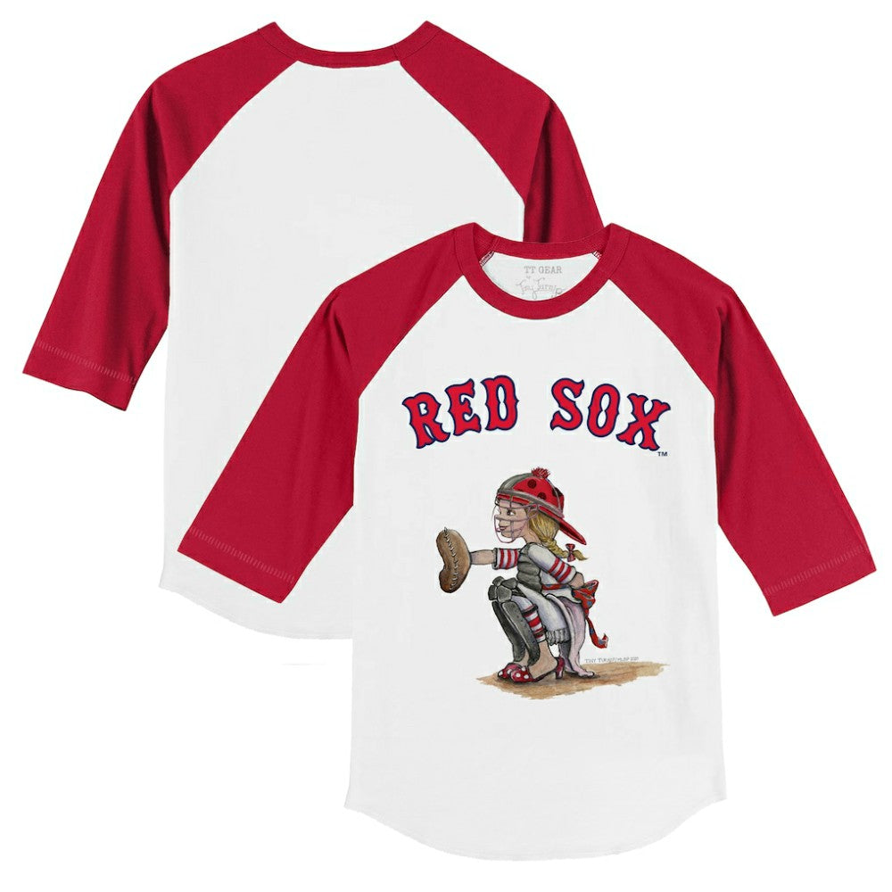 Boston Red Sox Tiny Turnip Youth Kate 3/4-Sleeve Raglan T-Shirt Discount