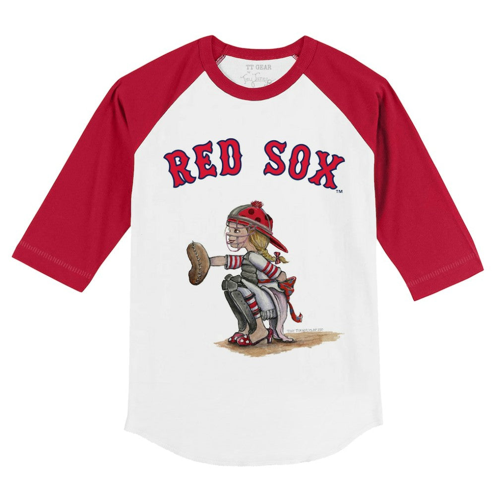 Boston Red Sox Tiny Turnip Youth Kate 3/4-Sleeve Raglan T-Shirt Discount