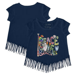Tampa Bay Rays Tiny Turnip Girls Youth Peace Love Baseball Fringe T-Shirt Online