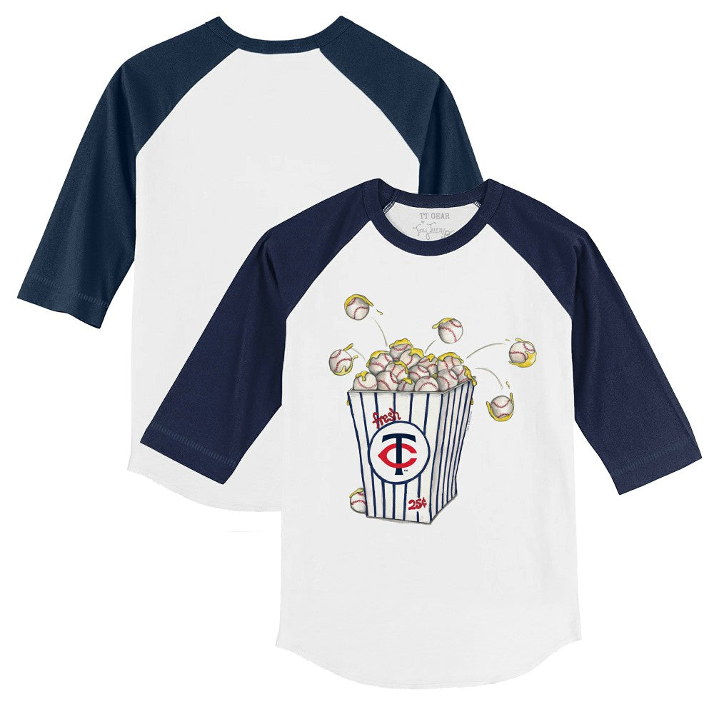 Minnesota Twins Tiny Turnip Youth Popcorn 3/4-Sleeve Raglan T-Shirt for sale